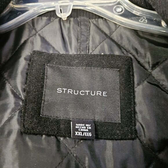 Vintage Structure Men's Wool Blend Heavly Lined Outdoor Pea Coat Size XXL/EEG - Picture 8 of 11